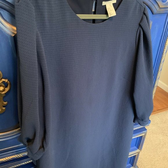 H&M Dresses & Skirts - H&M Navy Blue Tie Sleeve Dress Size 12